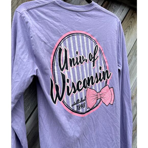 University of Wisconsin Badgers Purple Long Sleeve T Shirt Size S - Picture 3 of 6